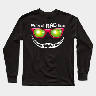 Cute Cat Funny Quote Retro 80's Rad Meme Long Sleeve T-Shirt